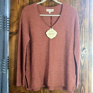 Knox Rose Women's V-Neck Sweater in Rust